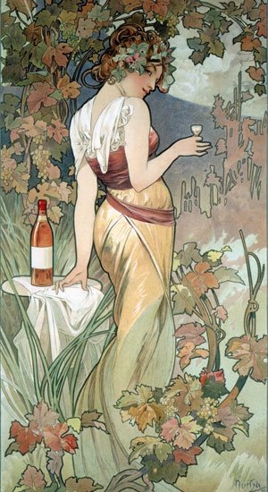 Plakat koniakowy autorstwa Alphonse Mucha