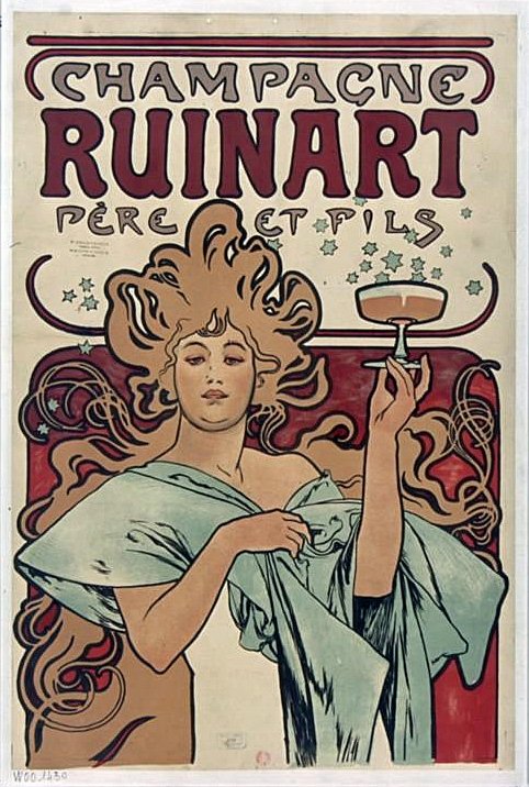 Szampan Ruinart autorstwa Alphonse Mucha