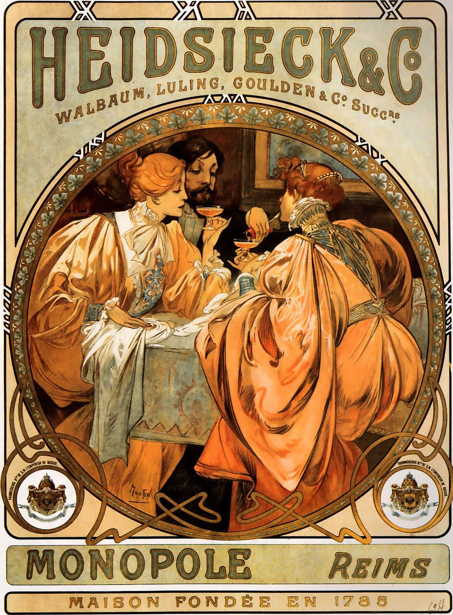 Heidsieck i spółka autorstwa Alphonse Mucha
