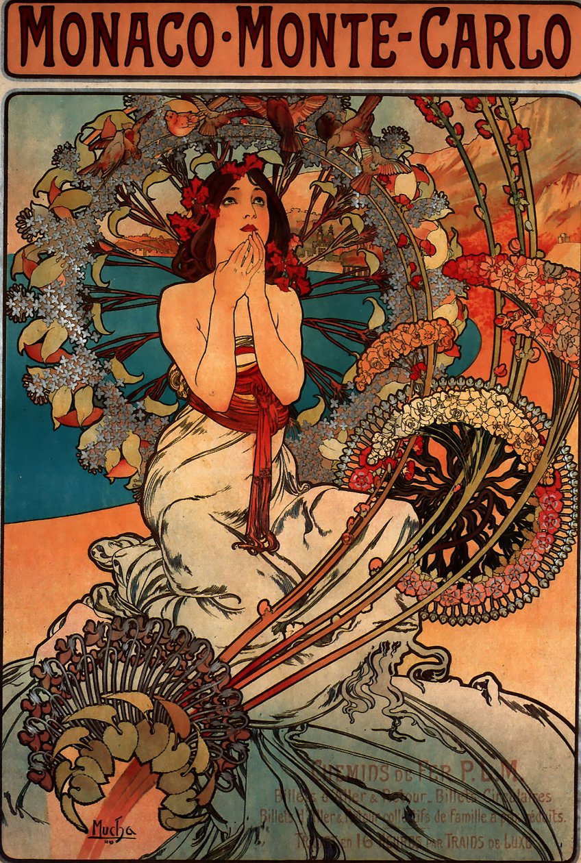 Monako Monte Carlo autorstwa Alphonse Mucha