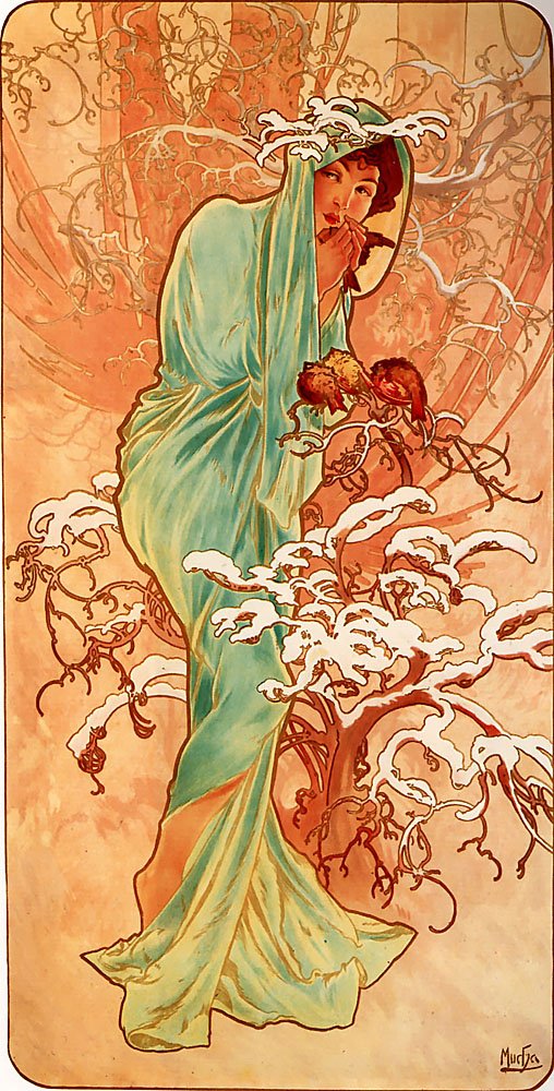 Zima autorstwa Alphonse Mucha