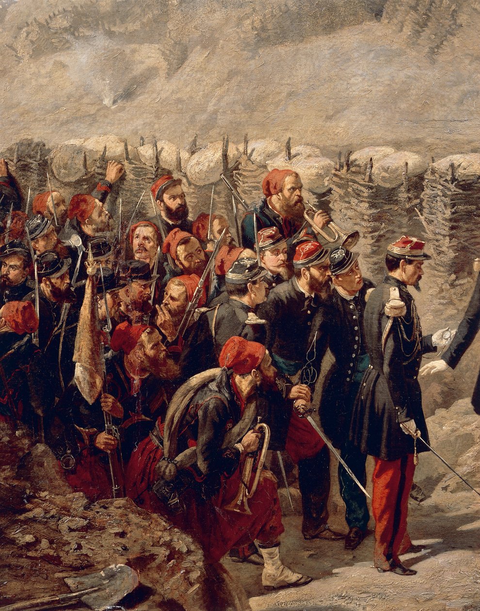 Marszałek Patrice MacMahon z Zouaves w Malakoff autorstwa Alphonse Antoine Aillaud