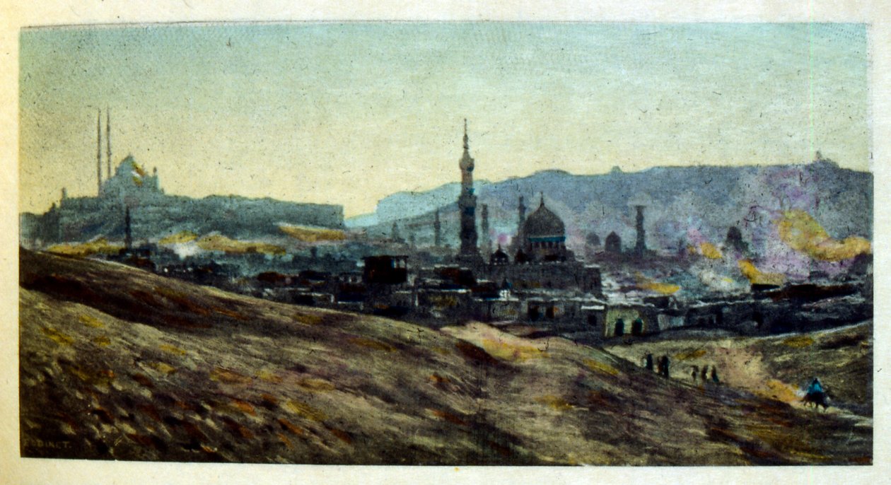 Ilustracja Dinet z „Mirages” Sceny z życia Arabów. 1906. Mirages, Scénes De La Vie Arab został zilustrowany przez Etienne Dinet z komentarzem Silmana Ben Ibrahima Bamera. Nasreddine Dinet urodził się jako Alphonse-Étienne Dinet; (1861-1929) był francuskim  autorstwa Alphonse Etienne Dinet