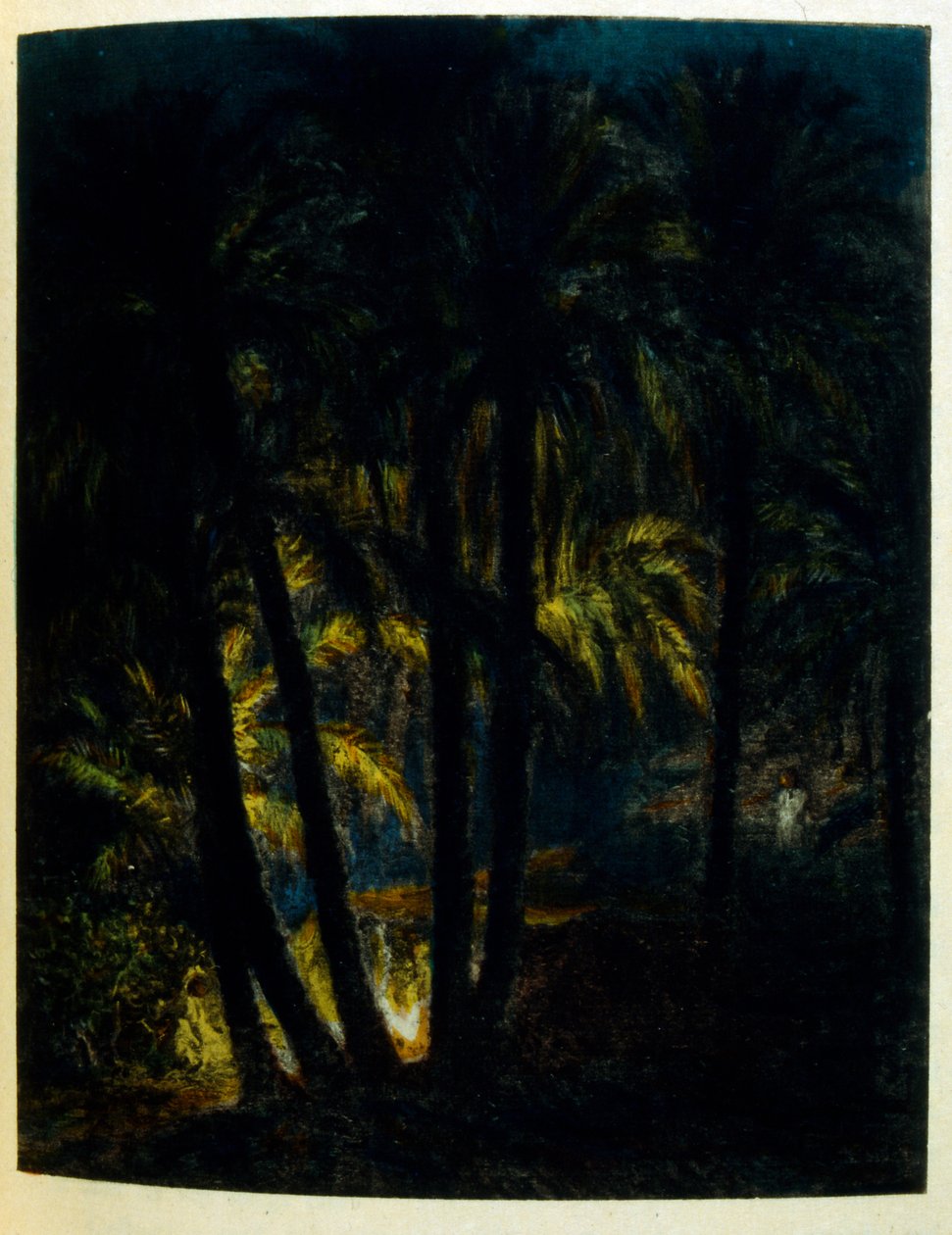 Ilustracja Dinet z „Mirages” Sceny z życia Arabów. 1906. Mirages, Scénes De La Vie Arab został zilustrowany przez Etienne Dinet z komentarzem Silmana Ben Ibrahima Bamera. Nasreddine Dinet urodził się jako Alphonse-Étienne Dinet; (1861-1929) był francuskim  autorstwa Alphonse Etienne Dinet