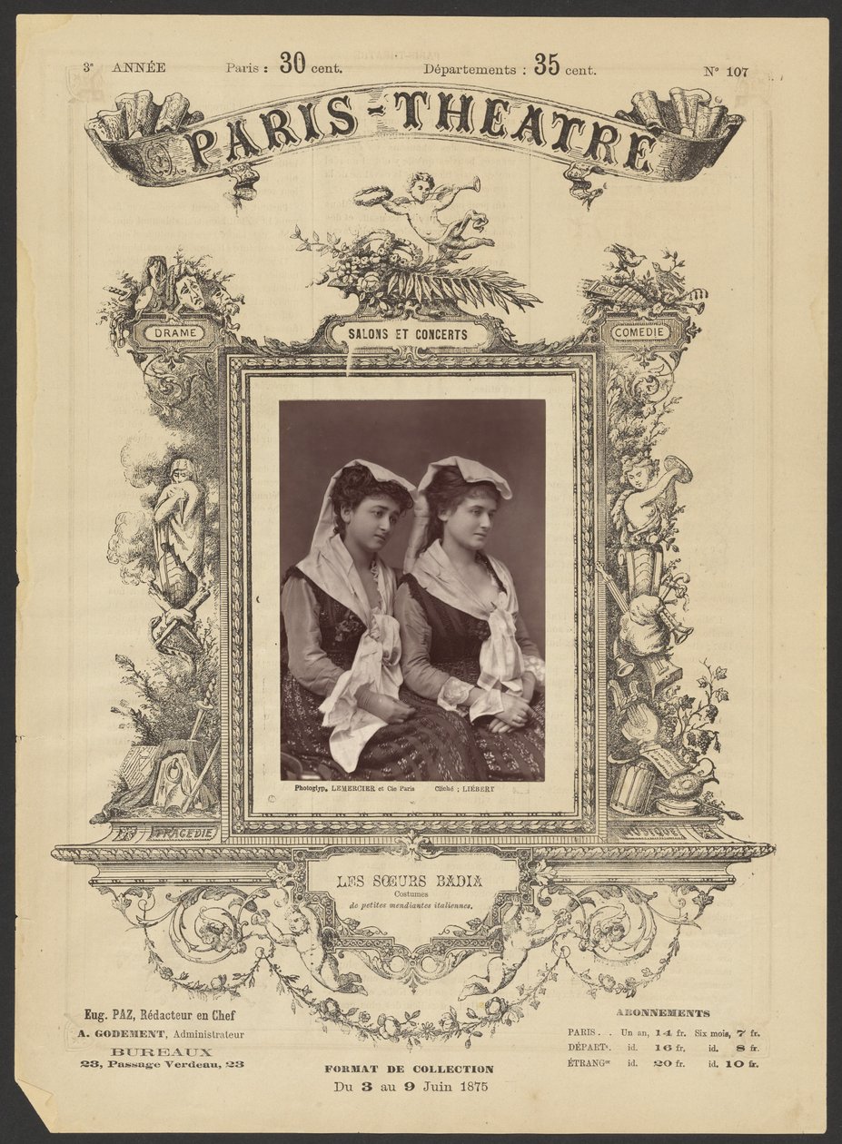 Teatr Paryski: Les Soeurs Badia autorstwa Alphonse J. Liébert