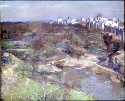 Central Park, Nowy Jork (olej na płótnie) autorstwa Alphonse Jongers