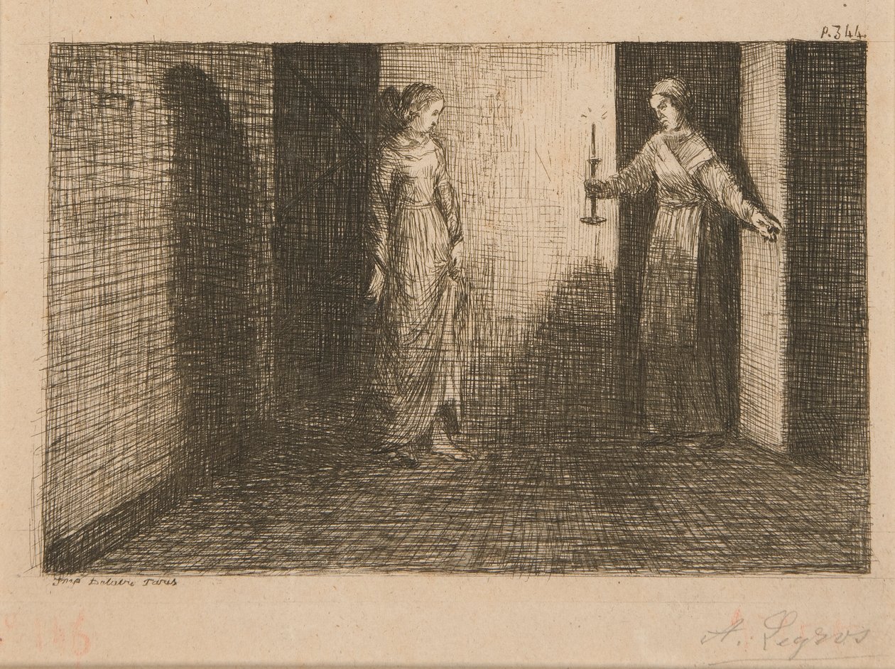 2 ilustracje do Le Malheur d autorstwa Alphonse Legros