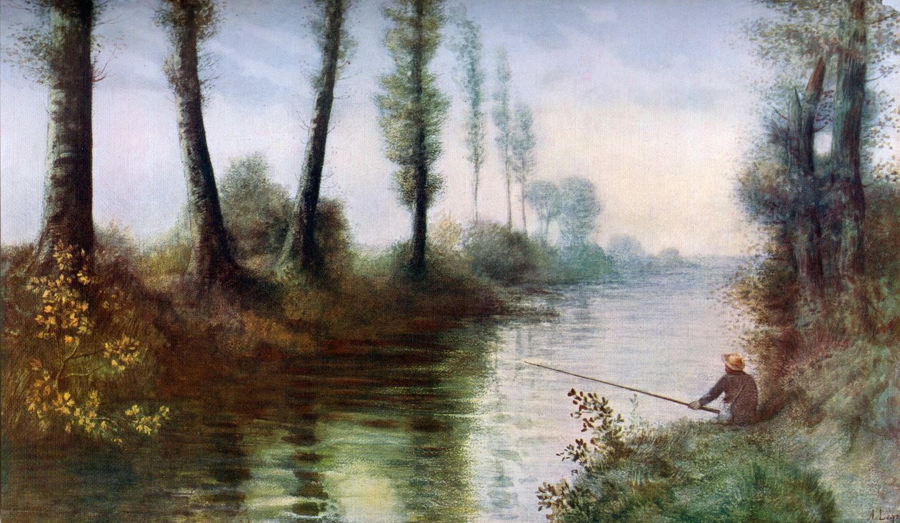 Kanał z rybakiem, 1857-1911, 1912. autorstwa Alphonse Legros