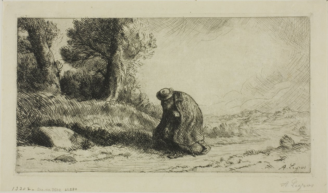 Włóczęga idący ścieżką autorstwa Alphonse Legros