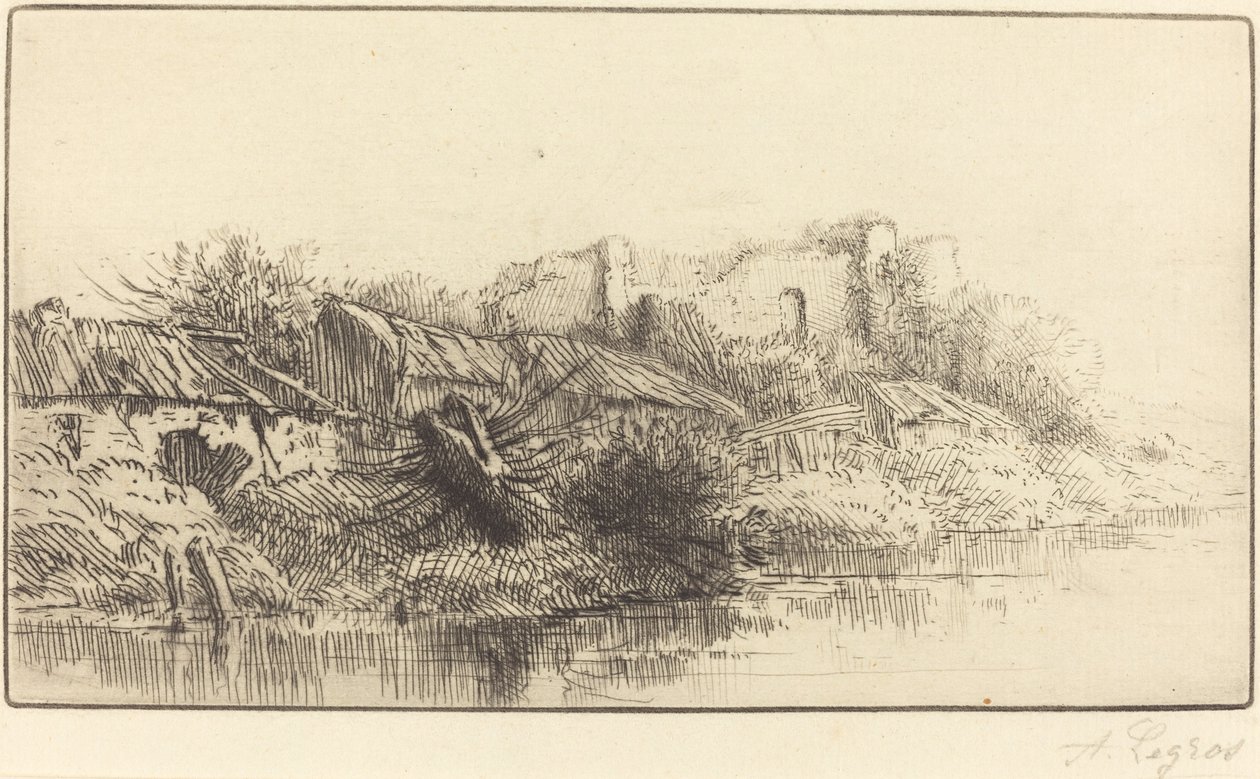 Opuszczona wioska. autorstwa Alphonse Legros