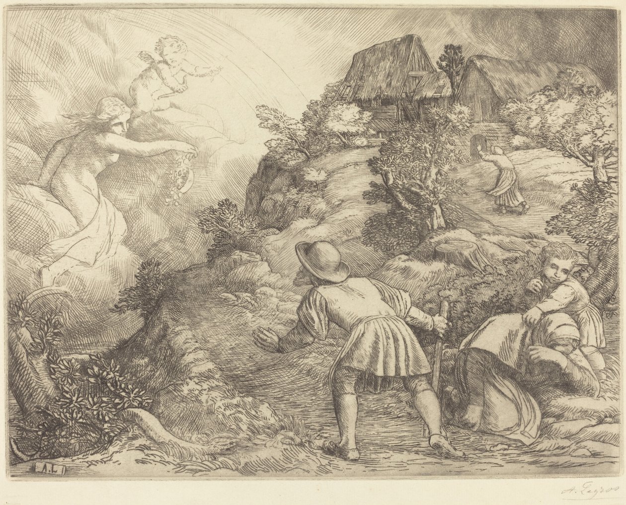 Alegoria Chłopa i Fortuny Chłop i Fortuna: Temat alegoryczny. autorstwa Alphonse Legros