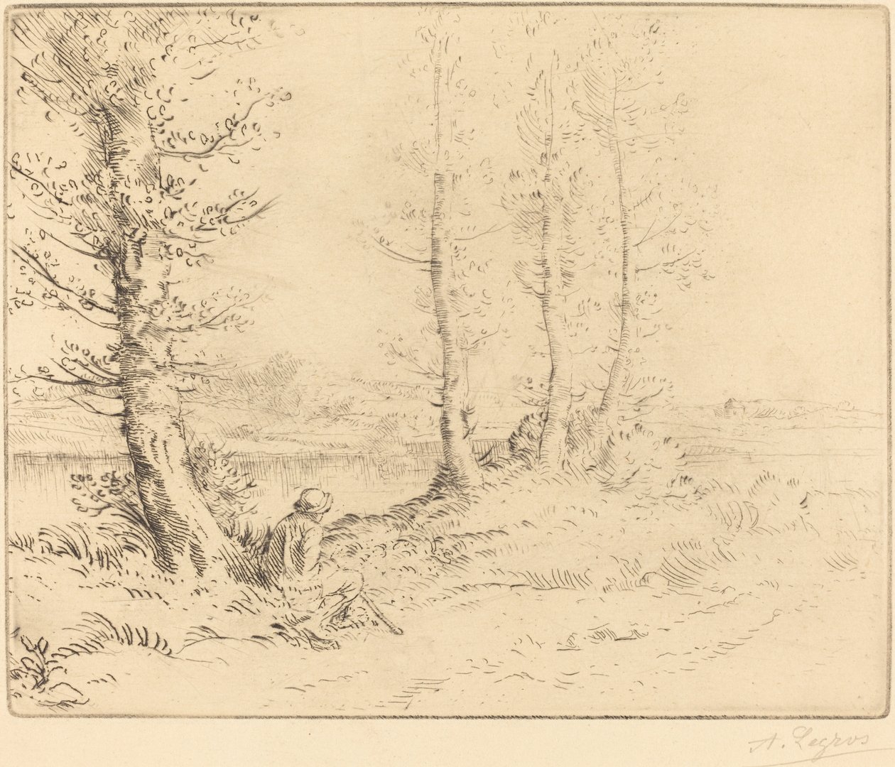 Wzdłuż rzeki (Le long de la rive) autorstwa Alphonse Legros