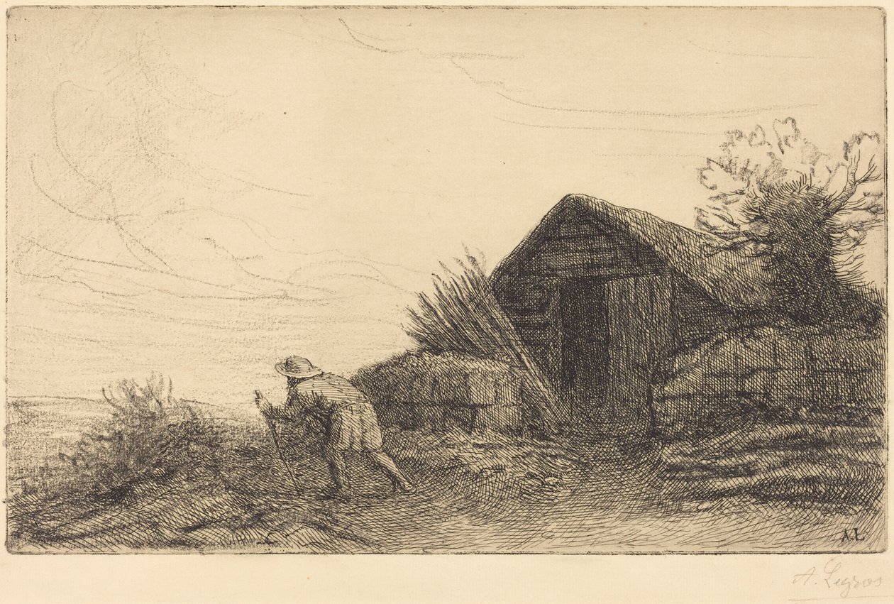Wzdłuż szczytu wzgórza autorstwa Alphonse Legros