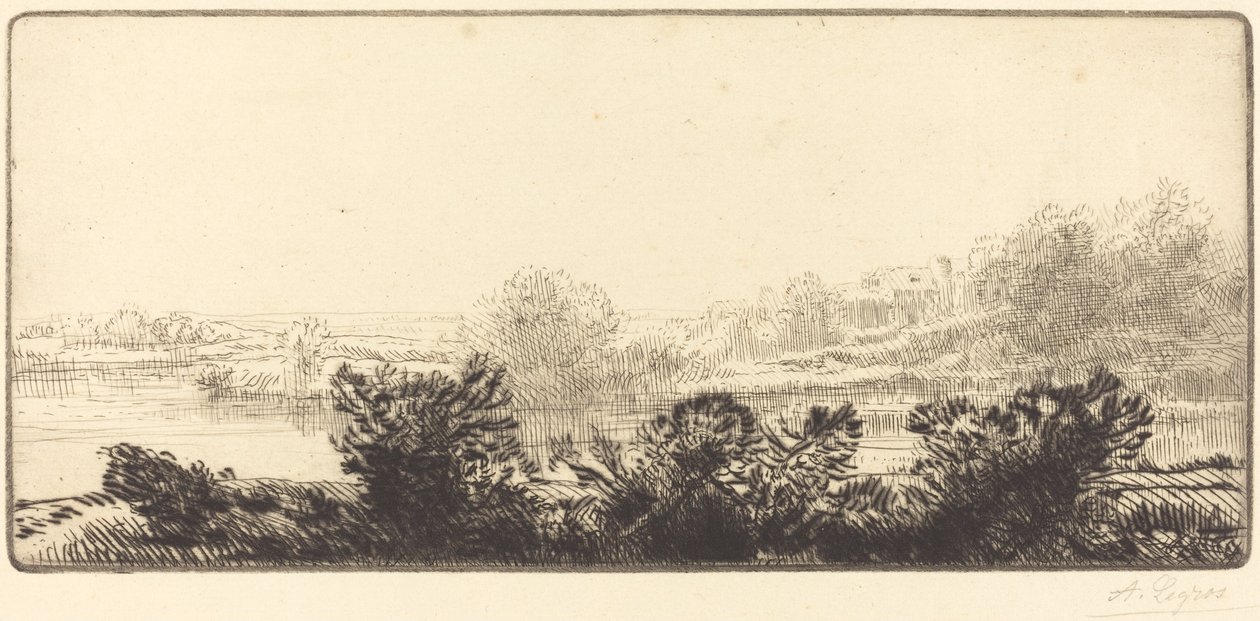 Brzegi Loary Bord de la Loire. autorstwa Alphonse Legros