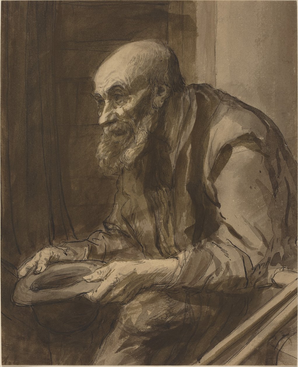Żebrak z kulami. autorstwa Alphonse Legros