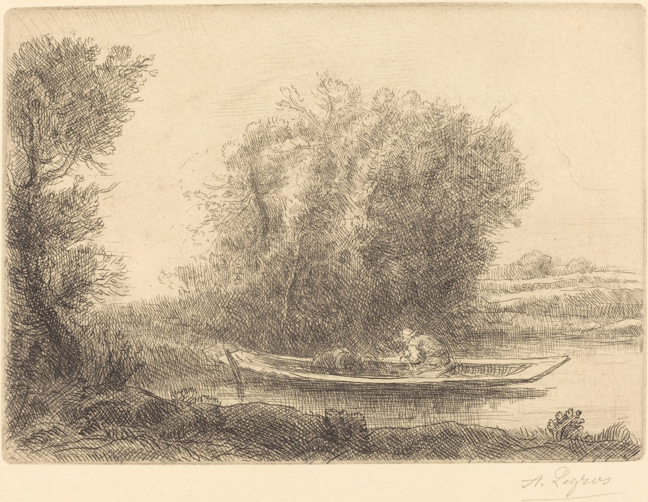 Zakręć w rzece Un coin de riviere. autorstwa Alphonse Legros