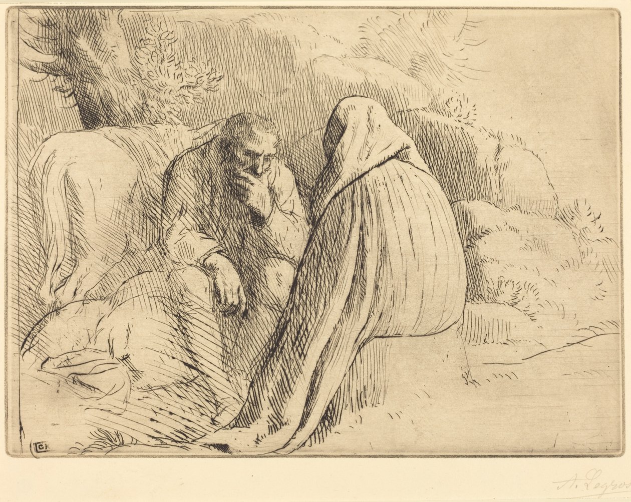 Bohemien Encampment (Obóz bohemy) autorstwa Alphonse Legros