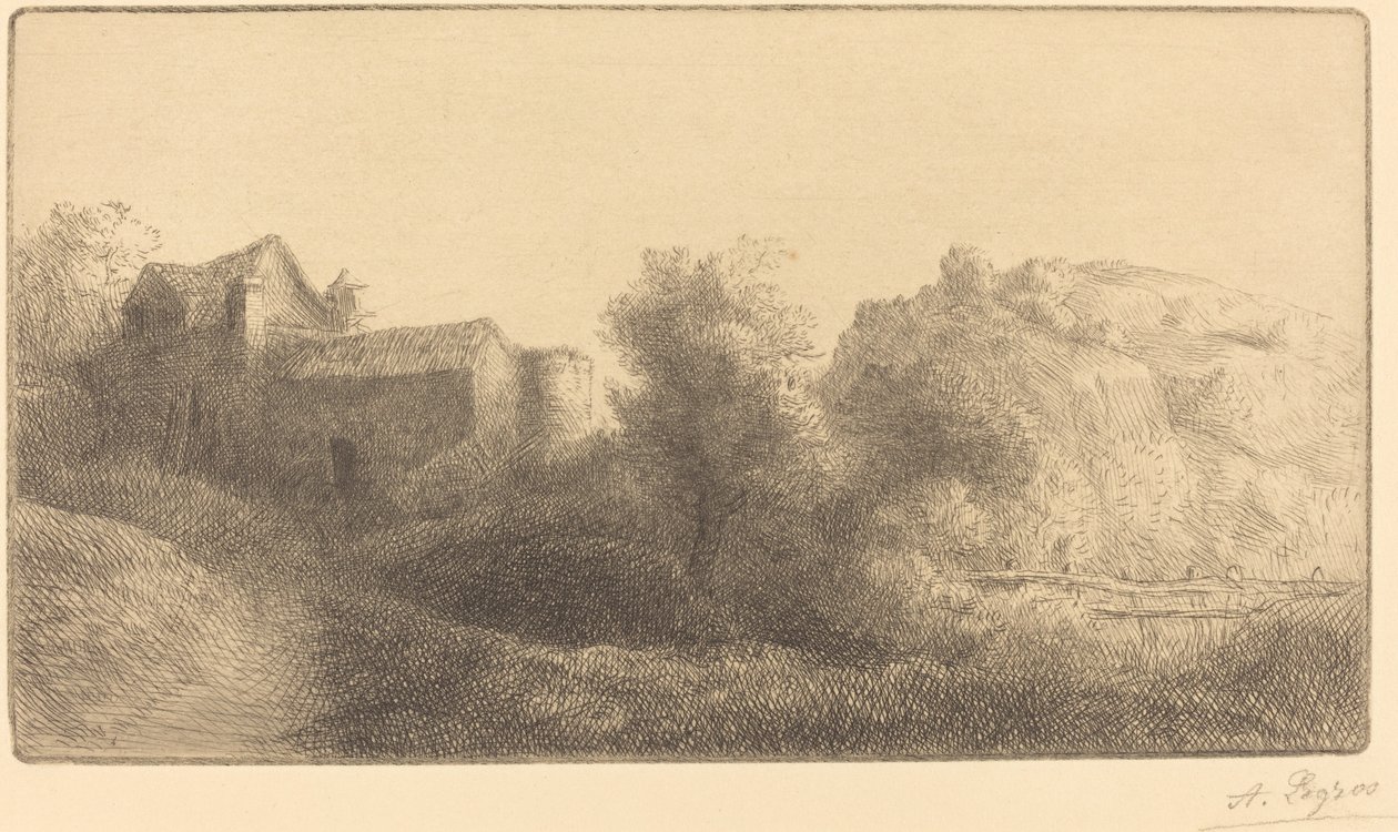 Most przy Młynie (Le pont du moulin) autorstwa Alphonse Legros