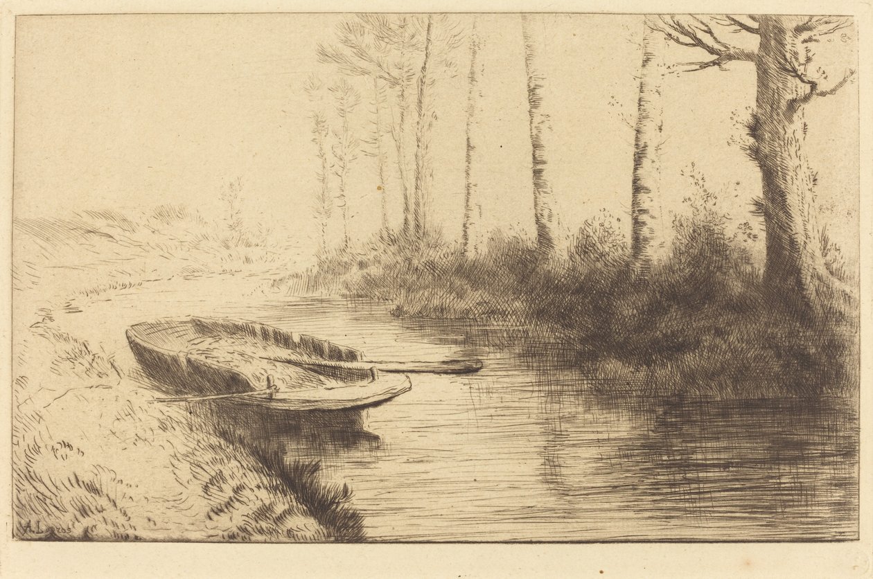 Kanał widziany przez poranne światło autorstwa Alphonse Legros