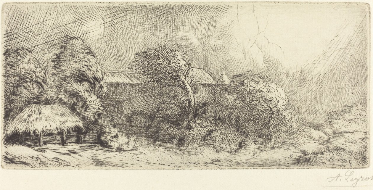 Chailli widziany w burzy Chailli: efekt burzy. autorstwa Alphonse Legros