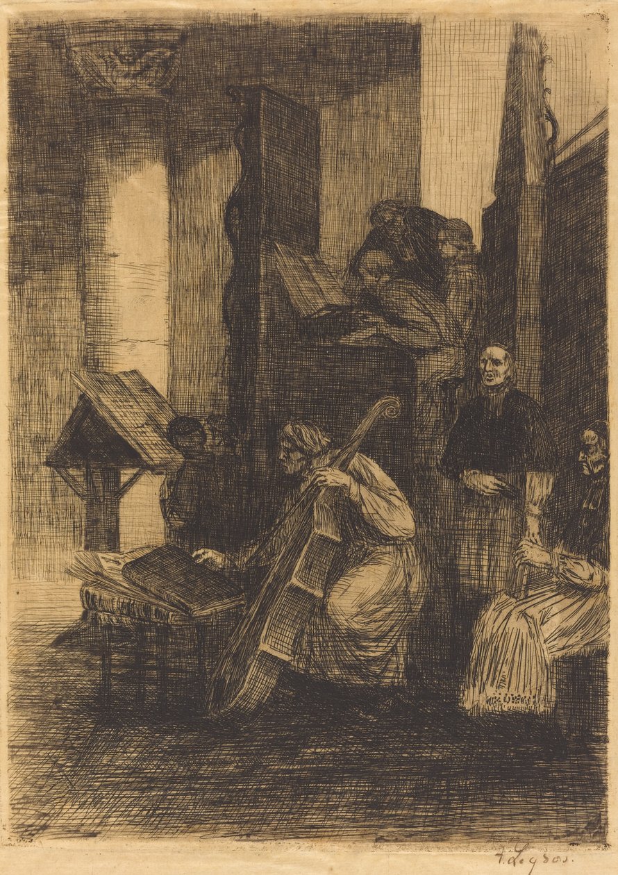 Chór w kościele hiszpańskim autorstwa Alphonse Legros
