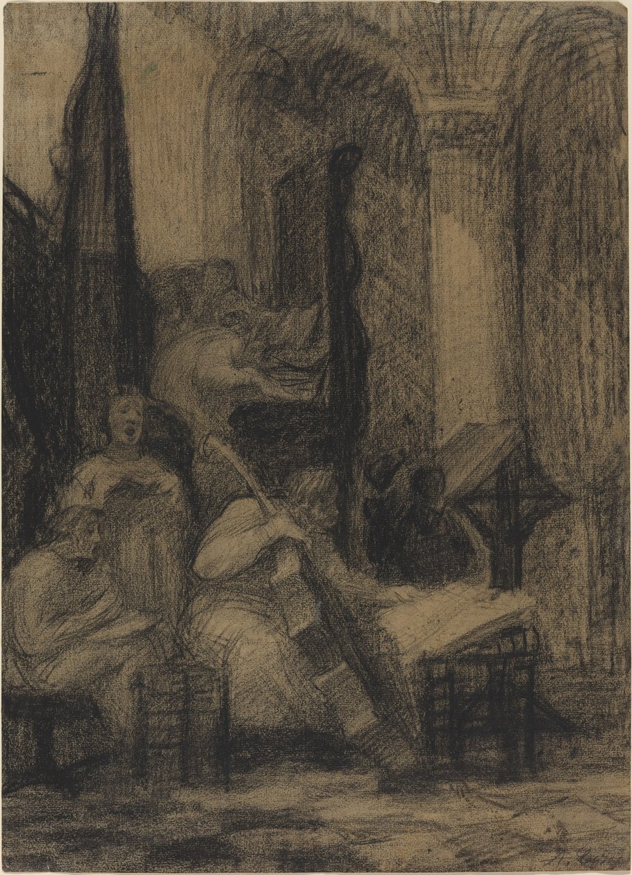 Chór kościoła hiszpańskiego. autorstwa Alphonse Legros