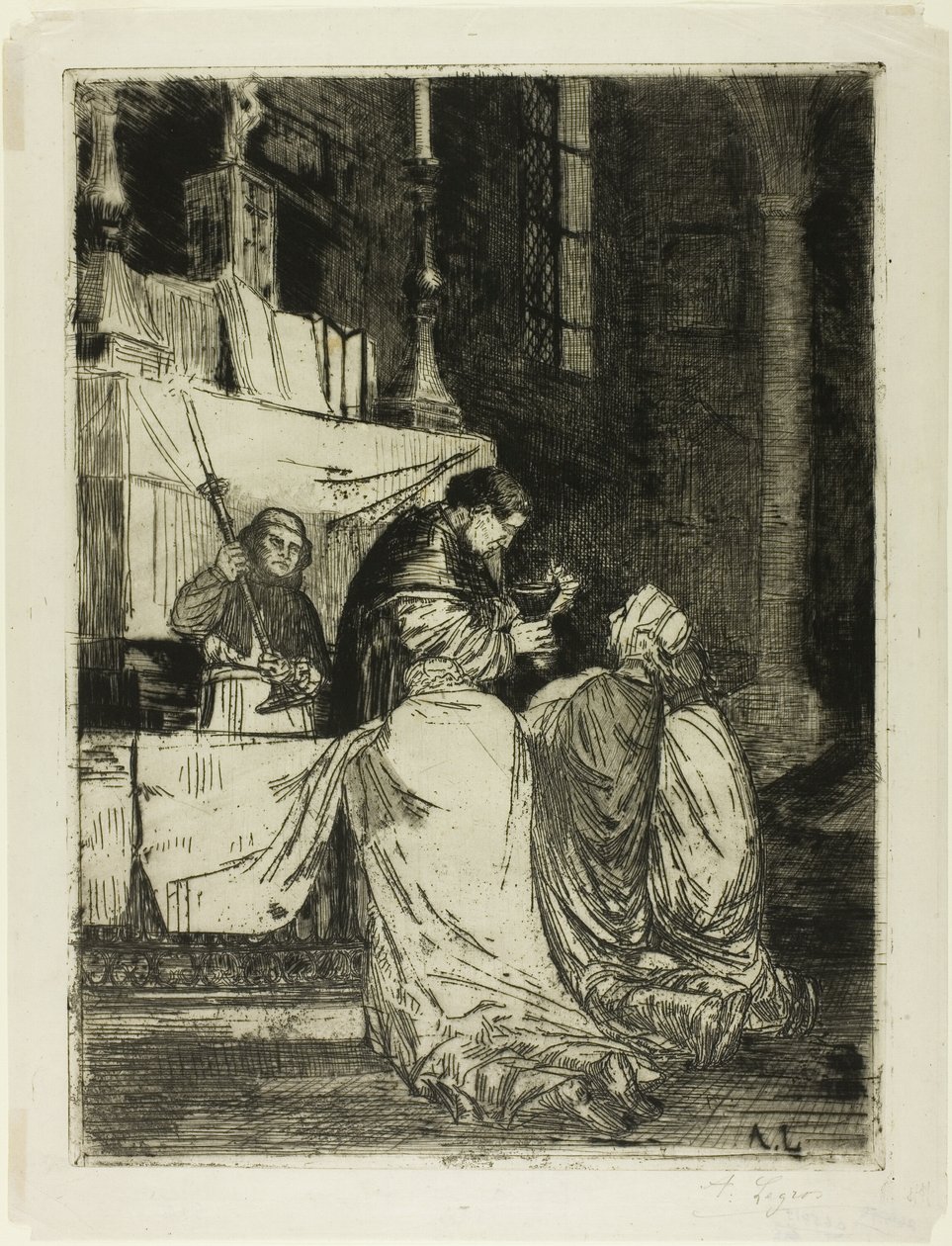 Komunia w kościele św. Medarda autorstwa Alphonse Legros