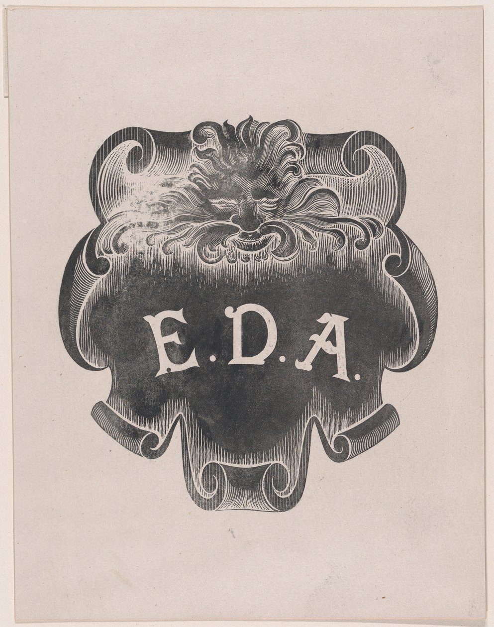 Kontrwymiar odcisku z tabliczki znamionowej Edwarda D. Adamsa, ca. 1892. autorstwa Alphonse Legros