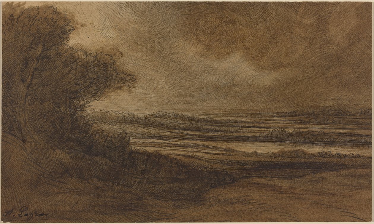 Okolice Burgundii [recto] autorstwa Alphonse Legros