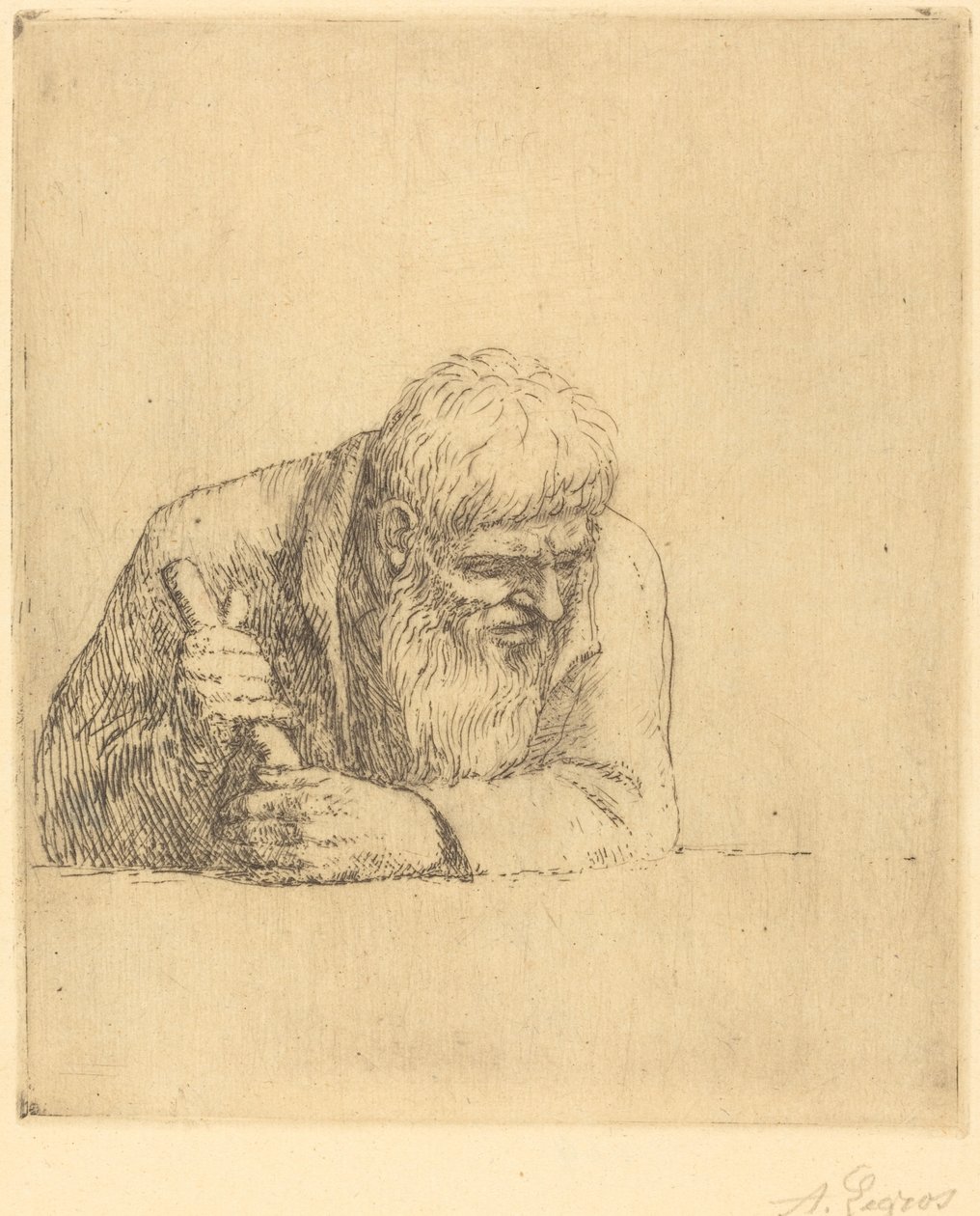 Ciekawski Człowiek autorstwa Alphonse Legros