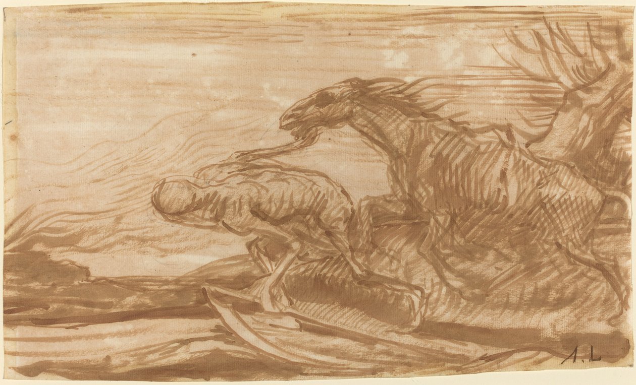 Śmierć i jej koń autorstwa Alphonse Legros