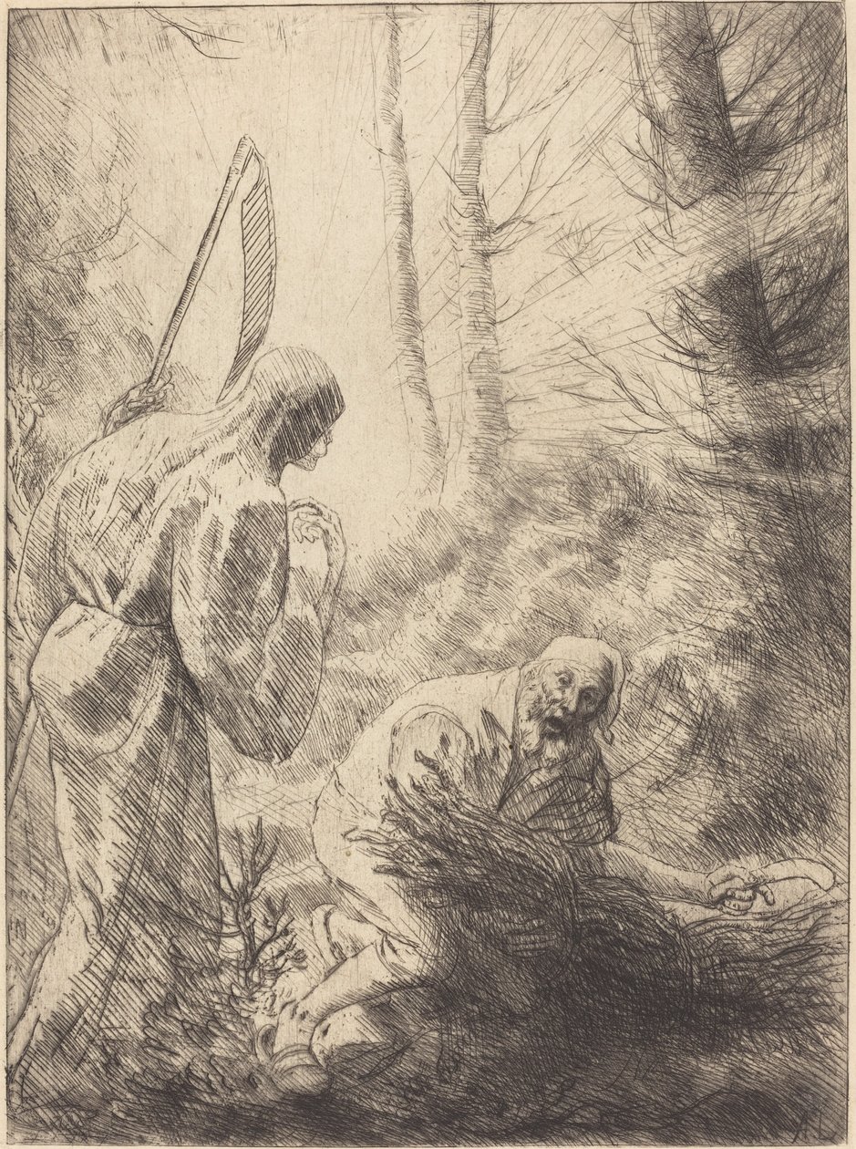 Śmierć i drwal, II płyta (La Mort de le bucheron) autorstwa Alphonse Legros