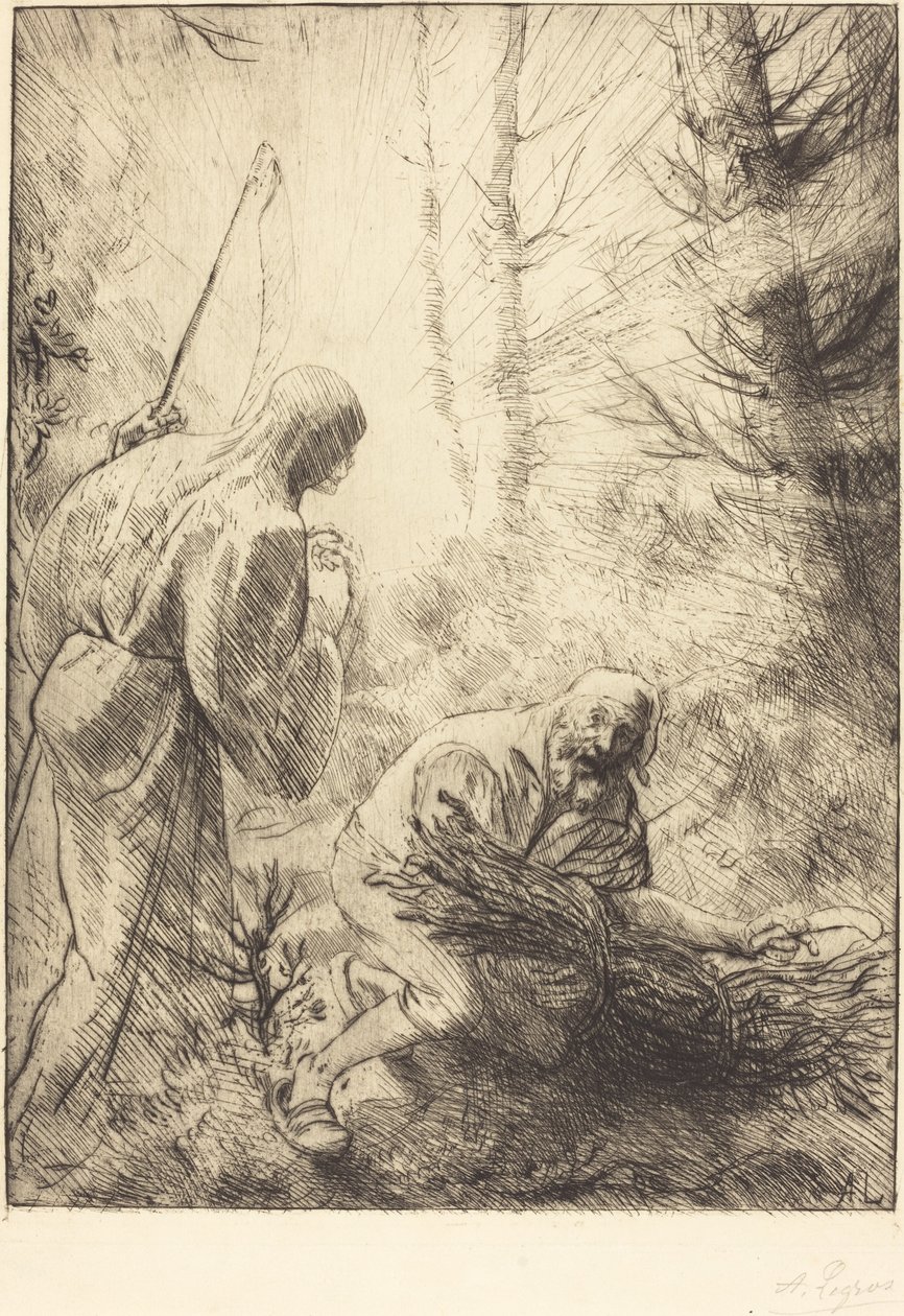 Śmierć i drwal, II płyta La mort et le bucheron. autorstwa Alphonse Legros