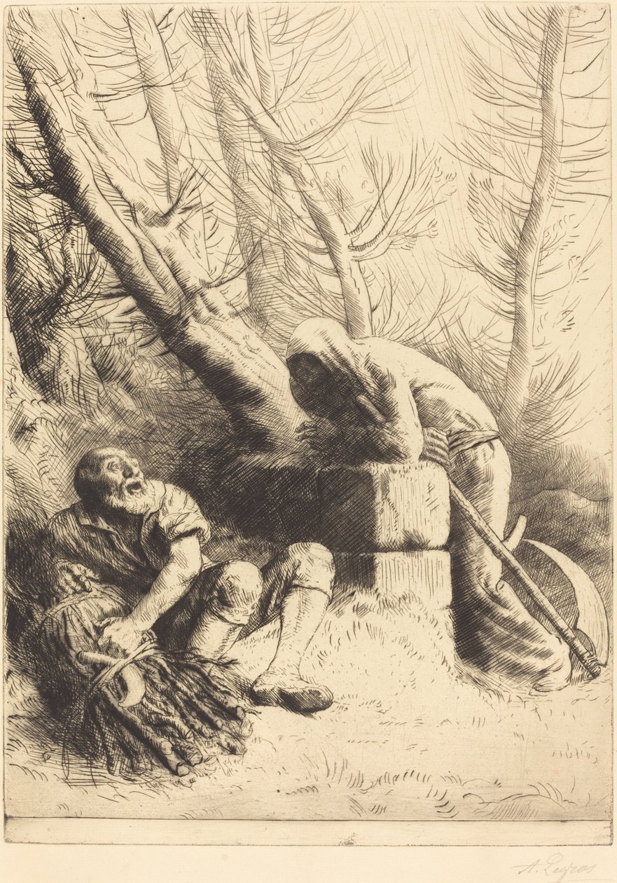 Śmierć i drwal, czwarta płyta (La mort et le bucheron) autorstwa Alphonse Legros