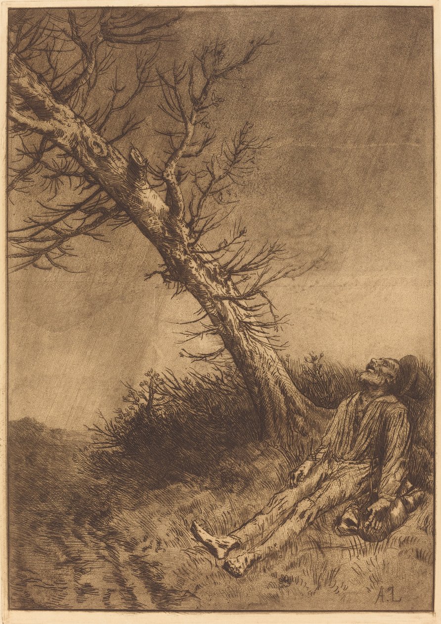 Śmierć włóczęgi La mort du vagabond. autorstwa Alphonse Legros