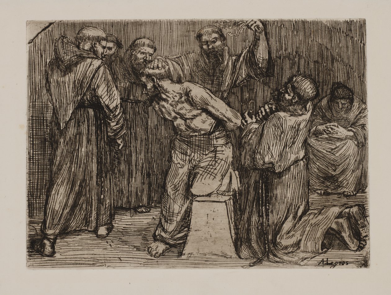 Dyscyplina w klasztorze autorstwa Alphonse Legros