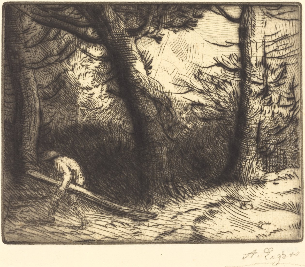 Skraj lasu w Burgundii Un coin de foret en Bourgogne. autorstwa Alphonse Legros