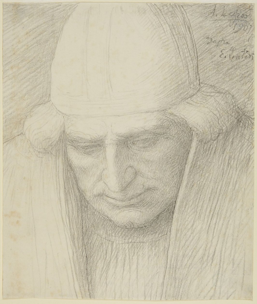 Starszy mężczyzna w czapce autorstwa Alphonse Legros