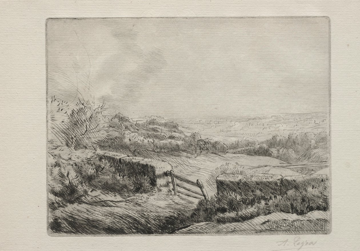 Wejście na pole. autorstwa Alphonse Legros