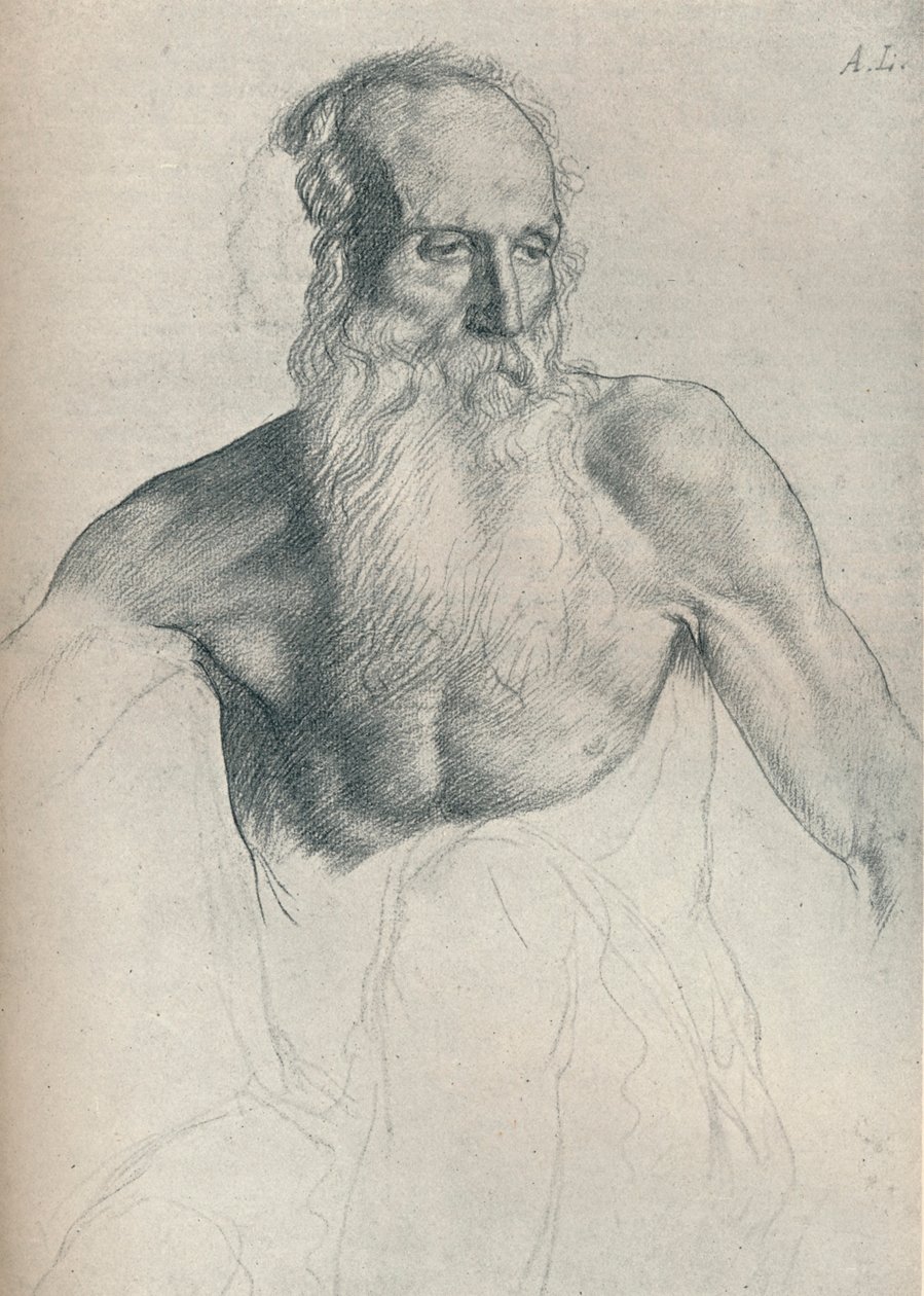 Studium starca z długą brodą, ok. 1895, 1923 autorstwa Alphonse Legros