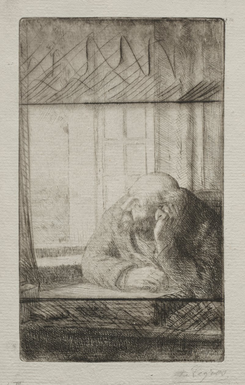 Wieczór przy oknie autorstwa Alphonse Legros