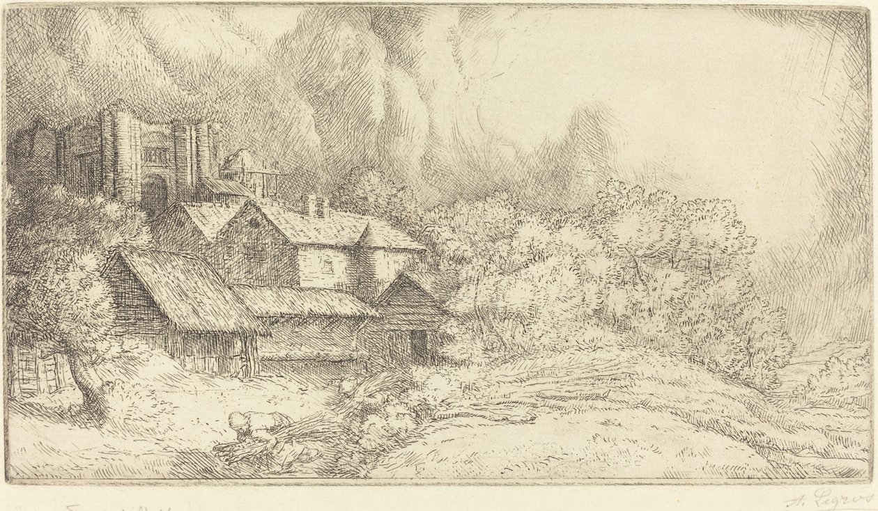 Farma w klasztorze autorstwa Alphonse Legros