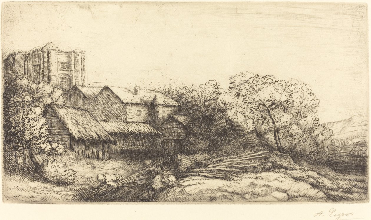 Farma w klasztorze autorstwa Alphonse Legros