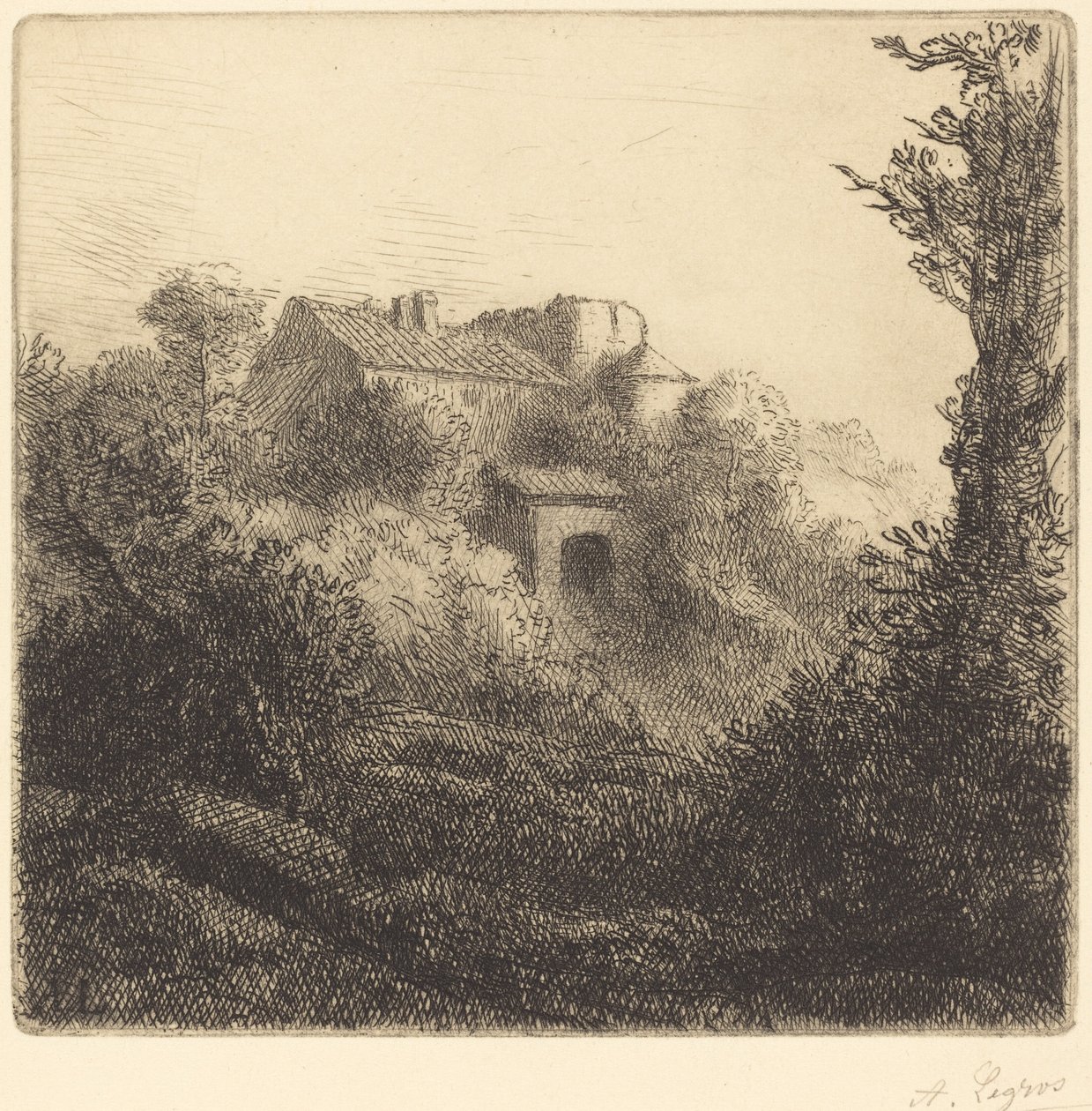 Farma na wzgórzu autorstwa Alphonse Legros