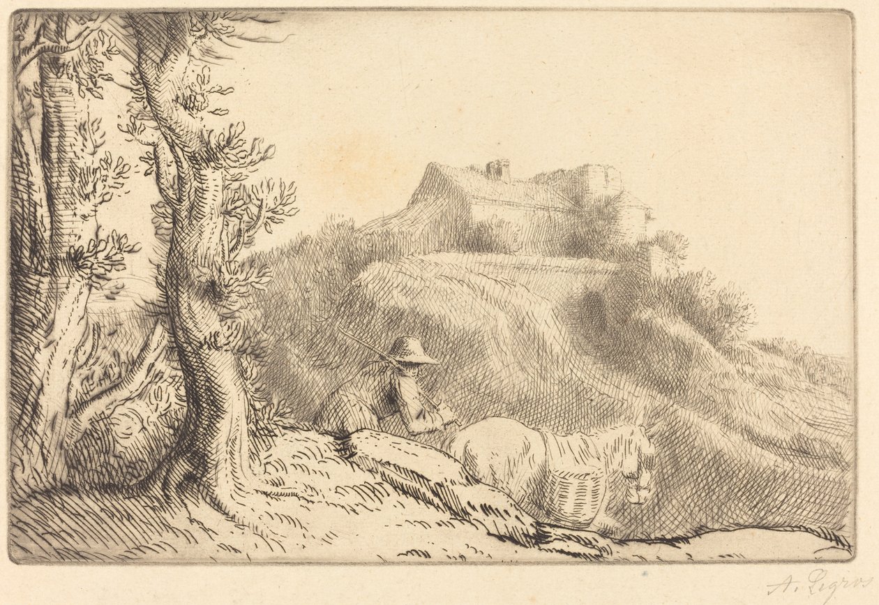 Farma na wzgórzu autorstwa Alphonse Legros