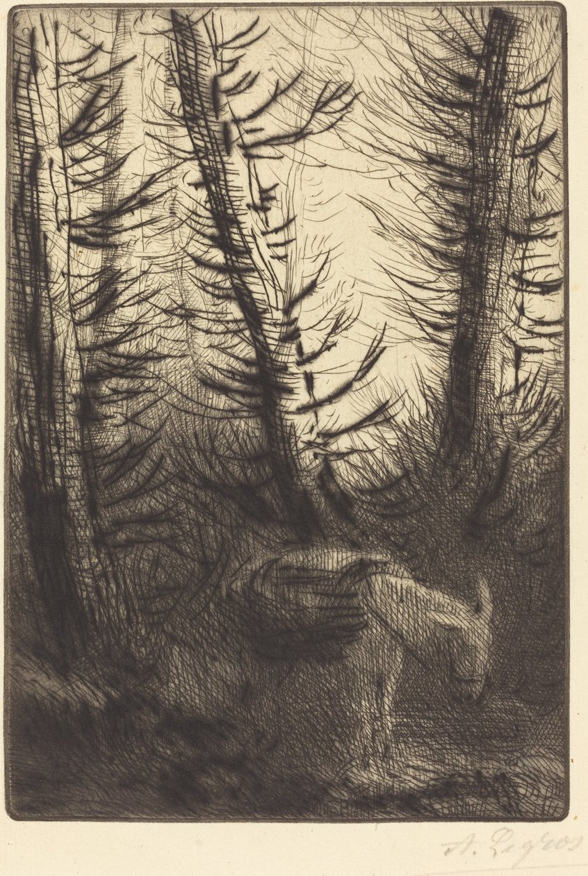 Rolnik i jego osioł autorstwa Alphonse Legros