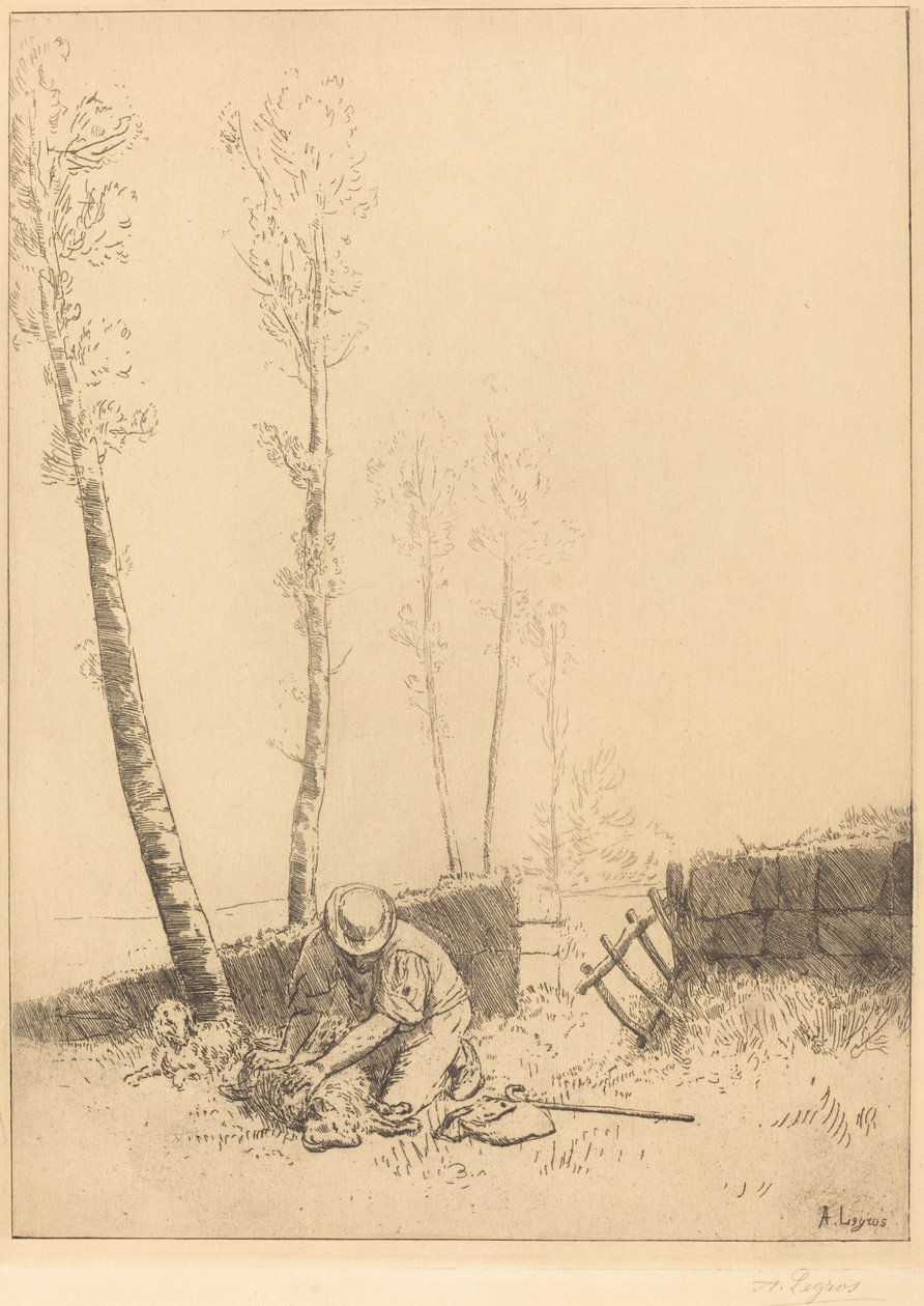Odnalezienie owcy (Le Mouton retrouve) autorstwa Alphonse Legros