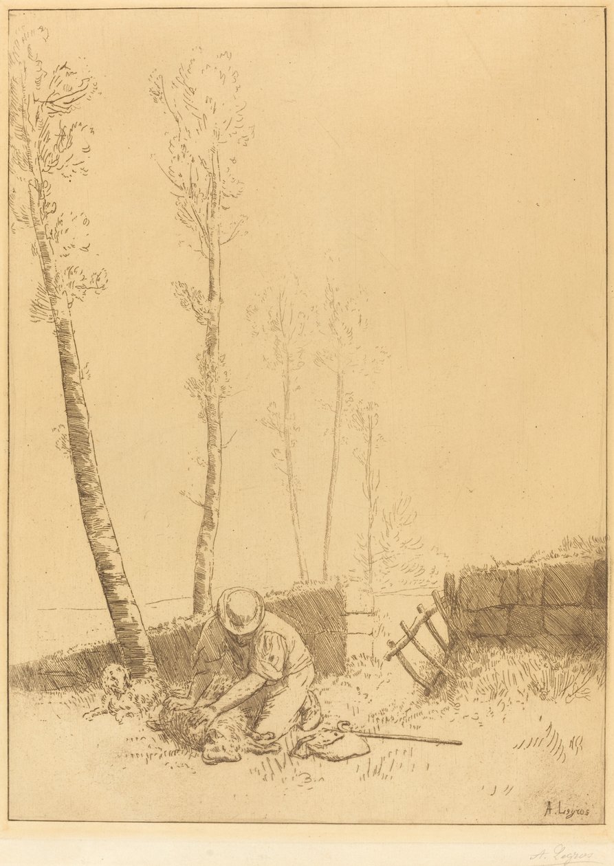 Odnalezienie owcy (Le Mouton retrouve) autorstwa Alphonse Legros