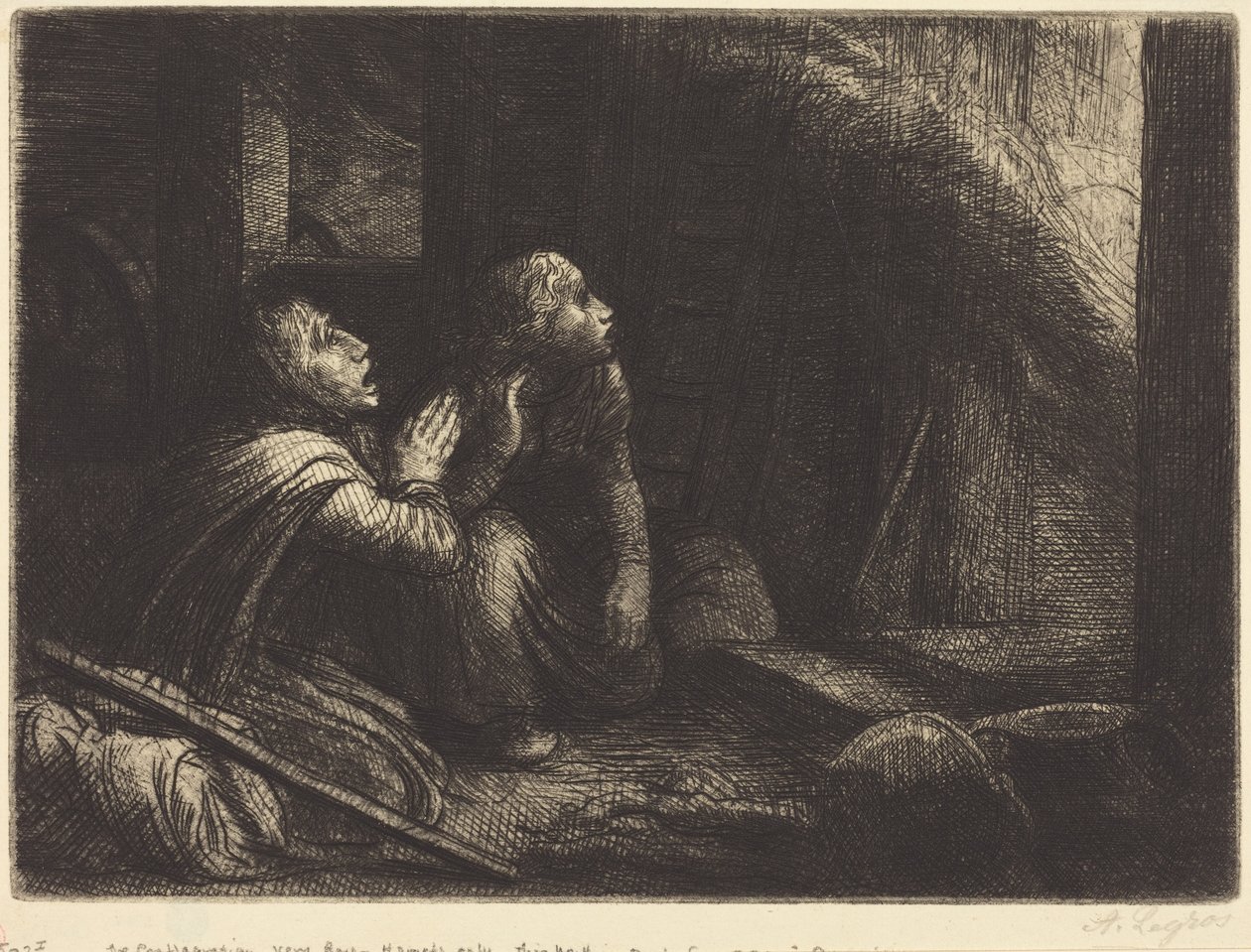 Pożar, trzecia plansza (Pożar) autorstwa Alphonse Legros