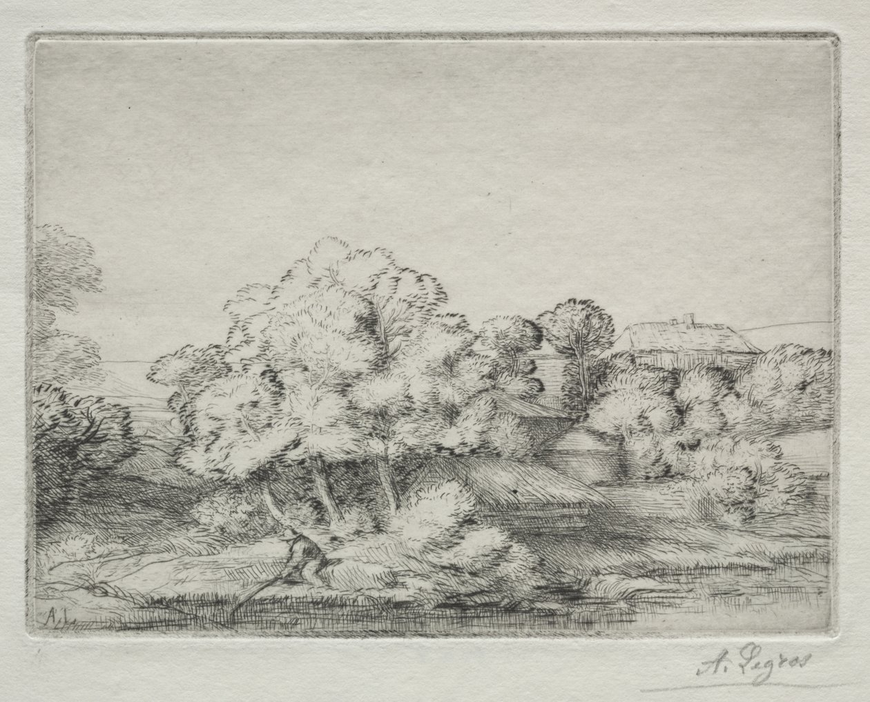 Wioska w pobliżu jeziora autorstwa Alphonse Legros